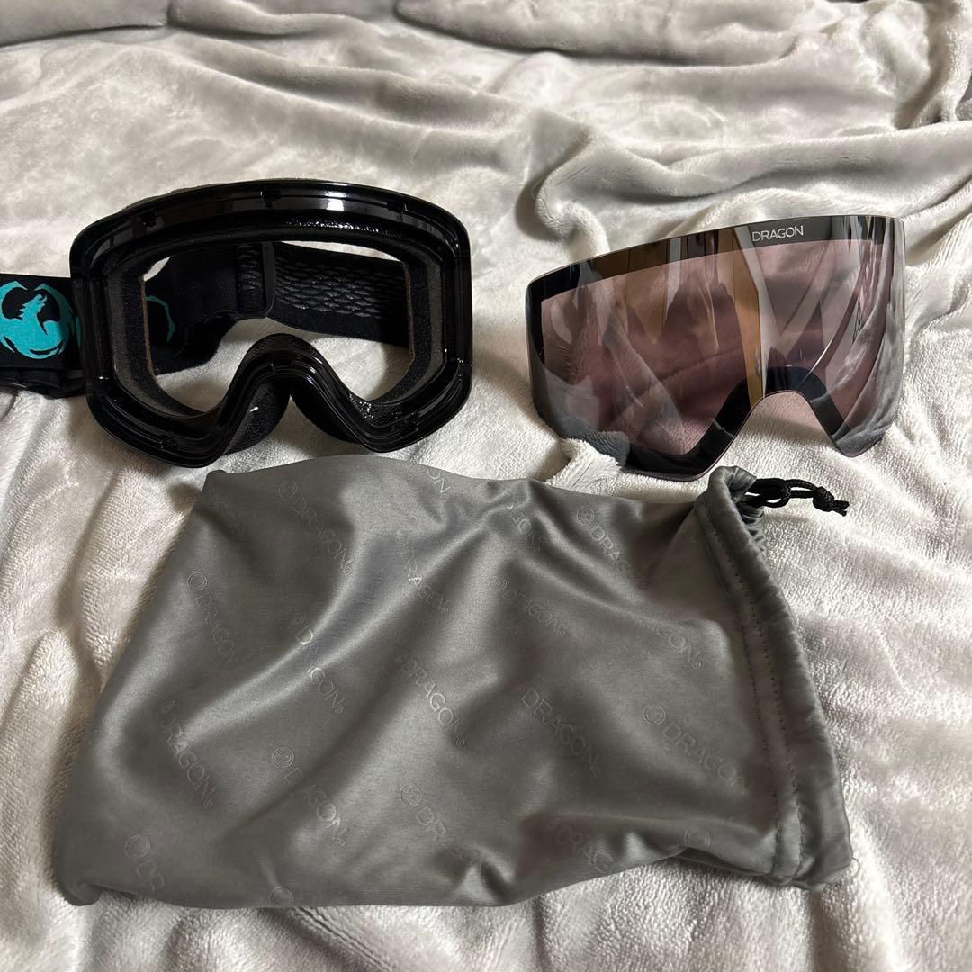 DRAGON スモークレンズ ゴーグル 収納袋付き