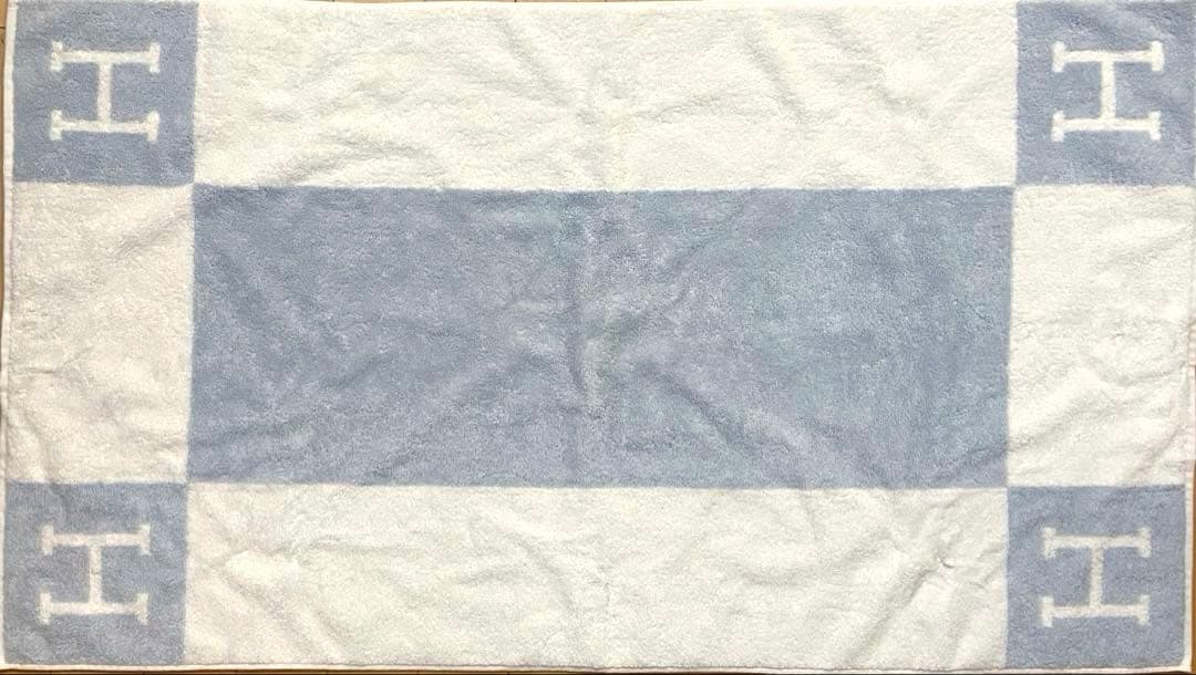 新品未使用 紙タグ付 エルメス フェイスタオル バスタオル アヴァロン 青