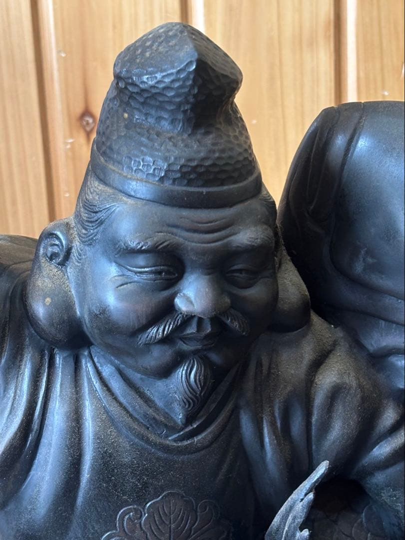 【恵比寿様置物】金属製 金属工芸 美術品 インテリア 七福神