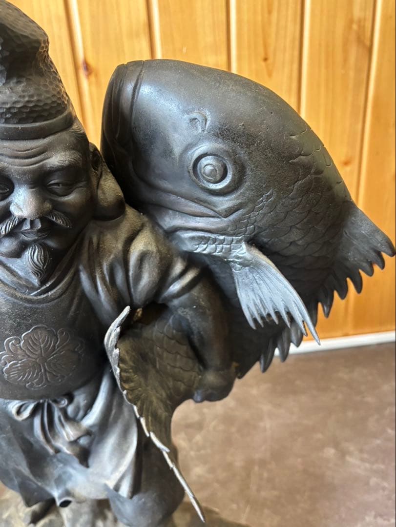 【恵比寿様置物】金属製 金属工芸 美術品 インテリア 七福神