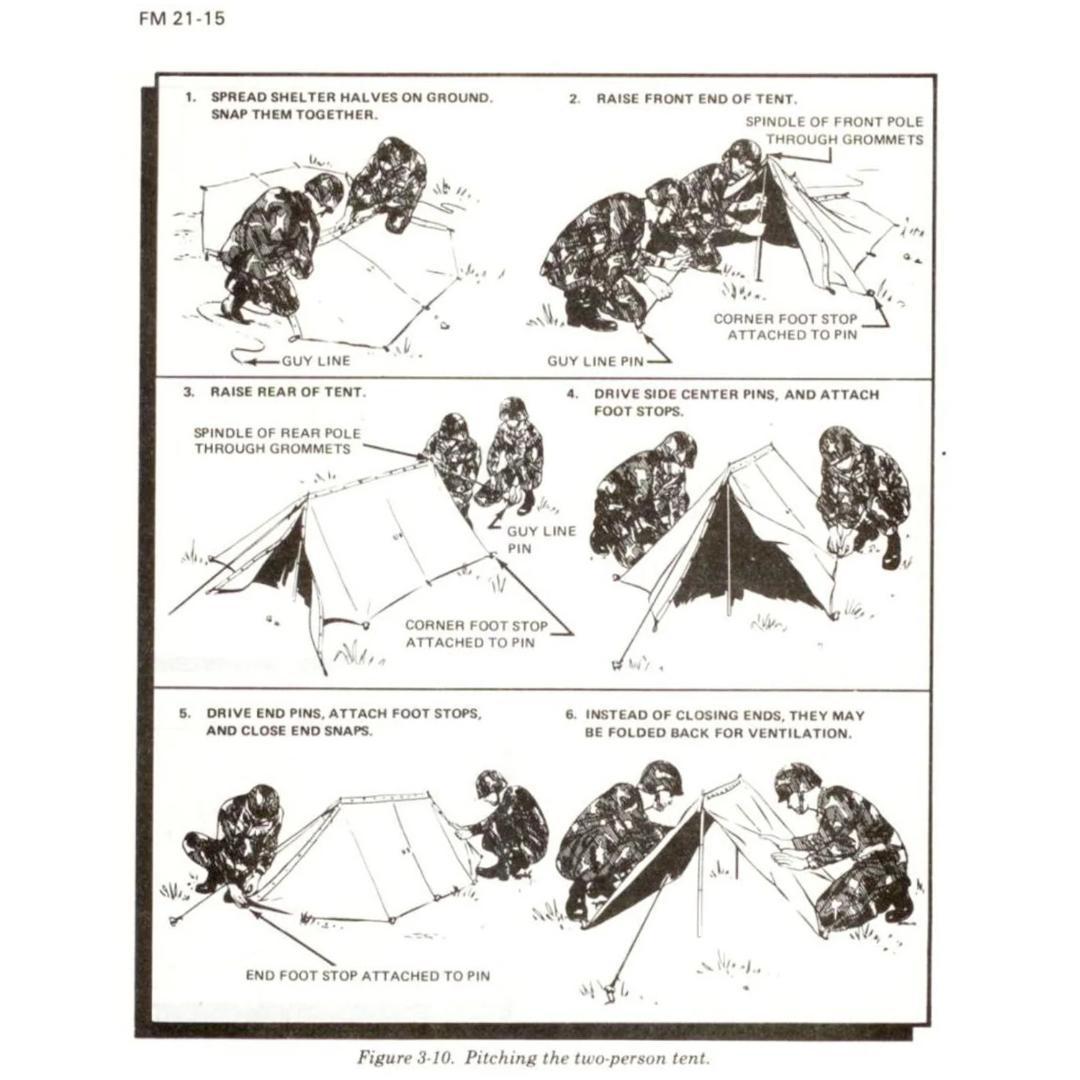 US パップテント ハーフシェルター 1枚 ポール・ペグセット 米軍 軍幕