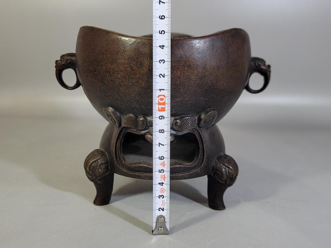 煎茶 古銅 鬼面 涼炉