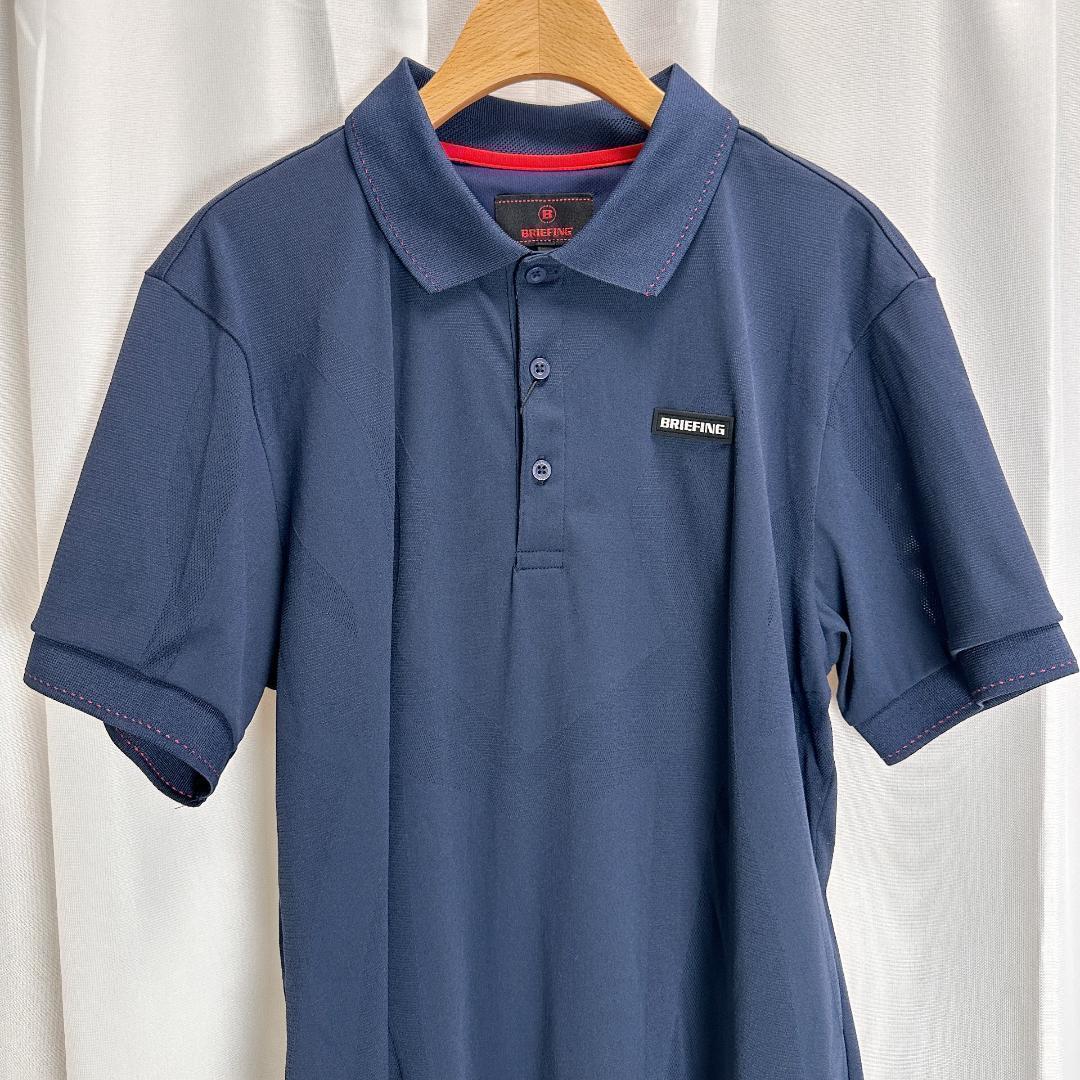 ブリーフィング ゴルフウェア ラッセルメッシュデザイン ポロシャツ ネイビー L