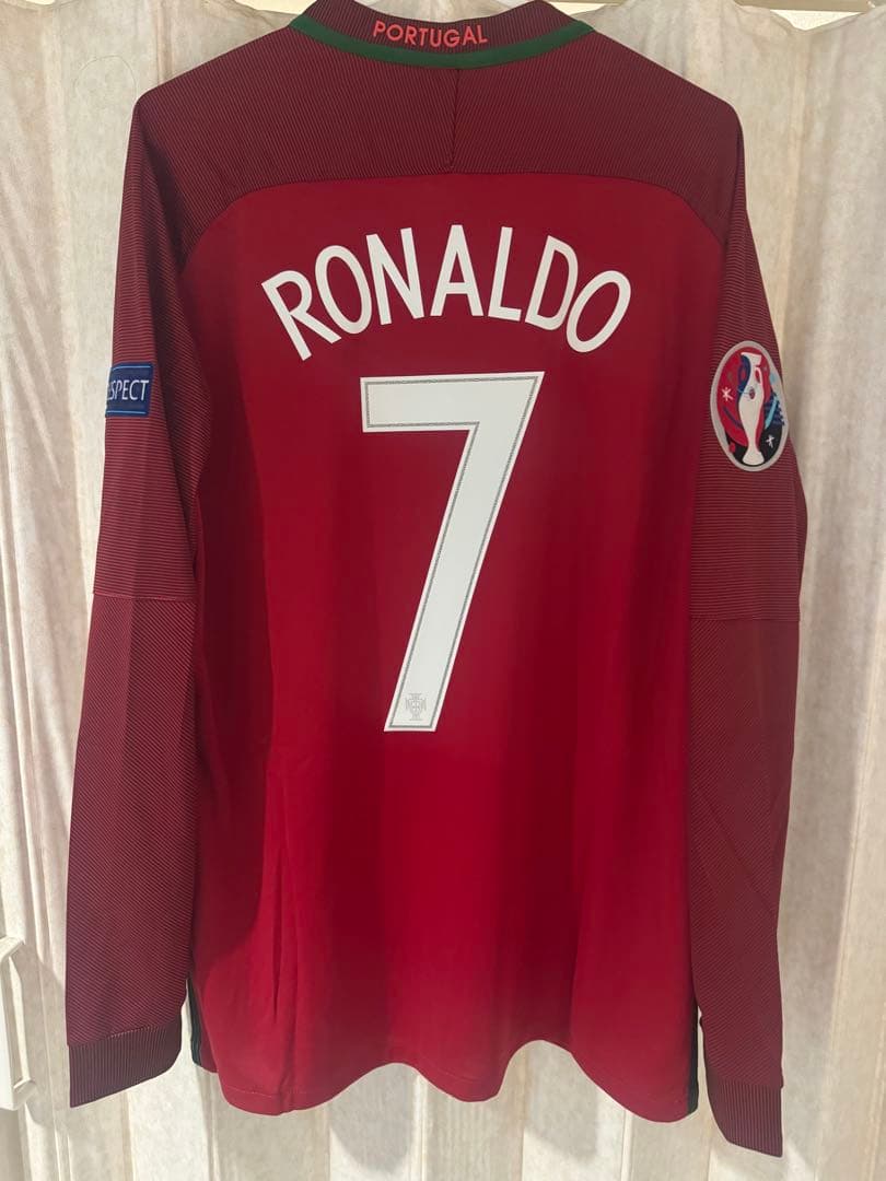 Lサイズ　ポルトガル代表 ロナウド（RONALDO）背番号7の長袖ユニフォーム