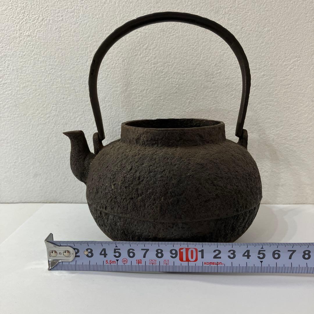 アンティーク　鉄製急須 ダークブラウン 丸形