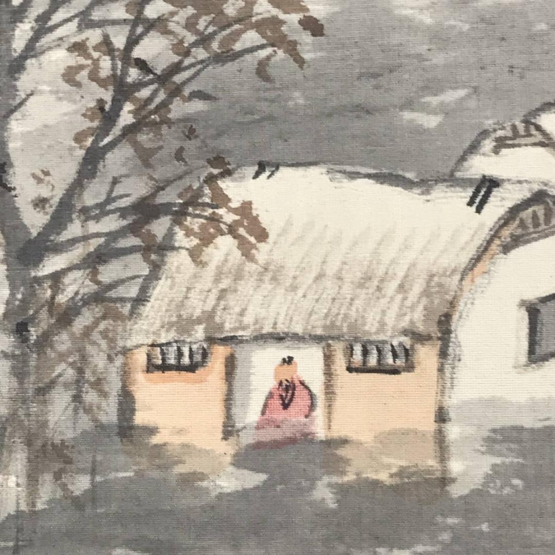 【真作】赤松雲嶺/秋山晩趣之図/山水図/幽居図/掛軸/名家伝来/AD-271