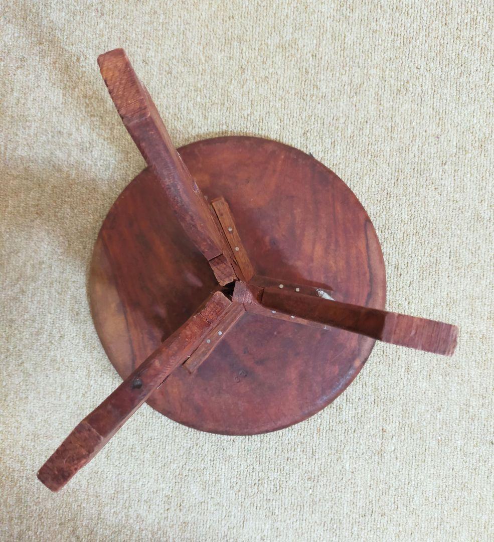 セール✨天然木　精細彫刻　折り畳みサイドテーブル　花台飾り台　台座　未使用保管品