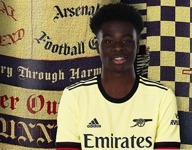 アーセナル　ブカヨ・サカ　オーセンティック アウェイ 2021-22 (M)