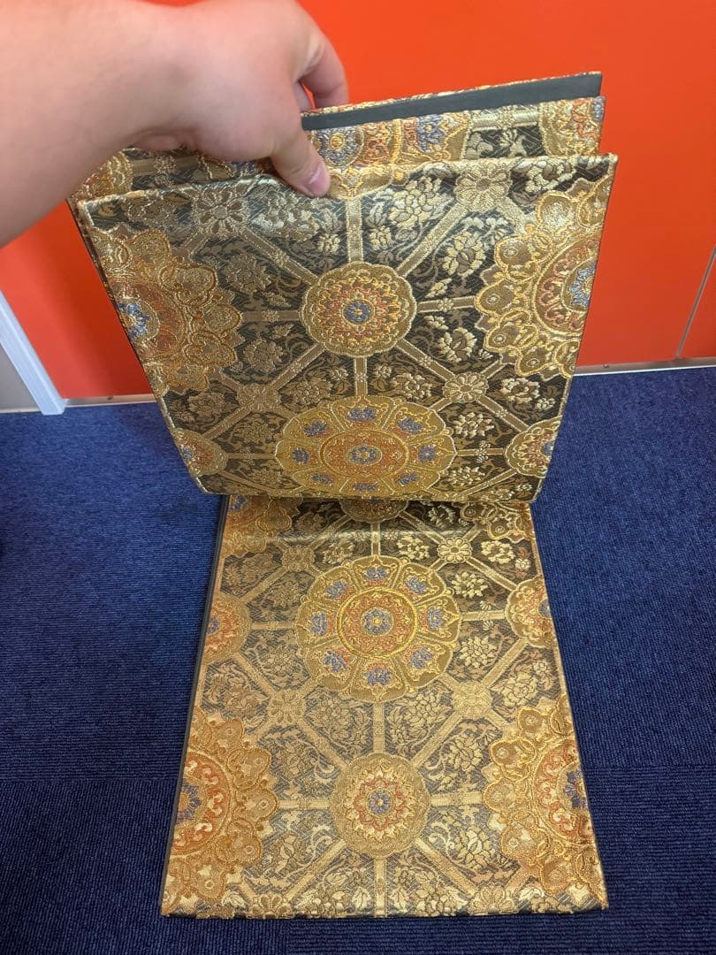 1939 袋帯 古代彫金紋  西陣織   金糸　高級上質上品　約440cm未使用