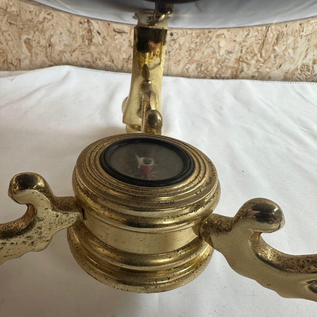 【超希少】天然石 シェル 貝 地球儀 アンティーク コンパス インテリア