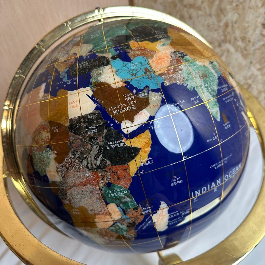 【超希少】天然石 シェル 貝 地球儀 アンティーク コンパス インテリア