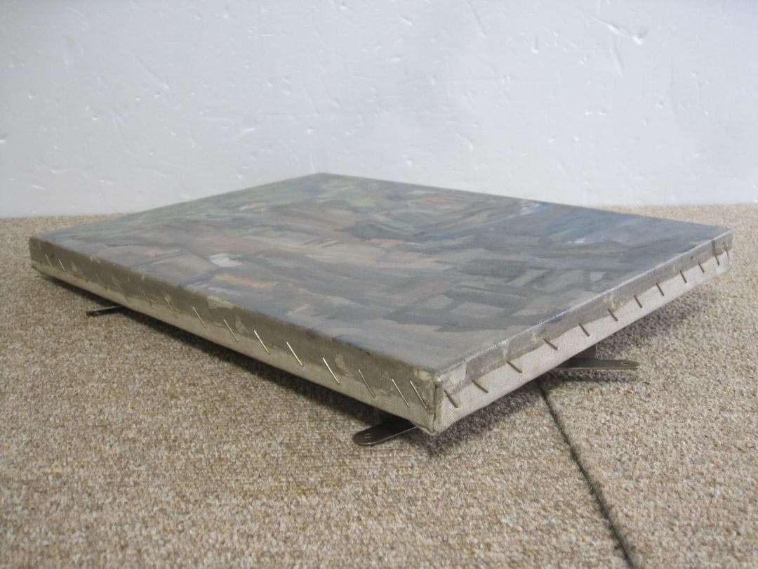 作者不詳 古い油絵 自然 滝 森 年代詳細不明 修復済み