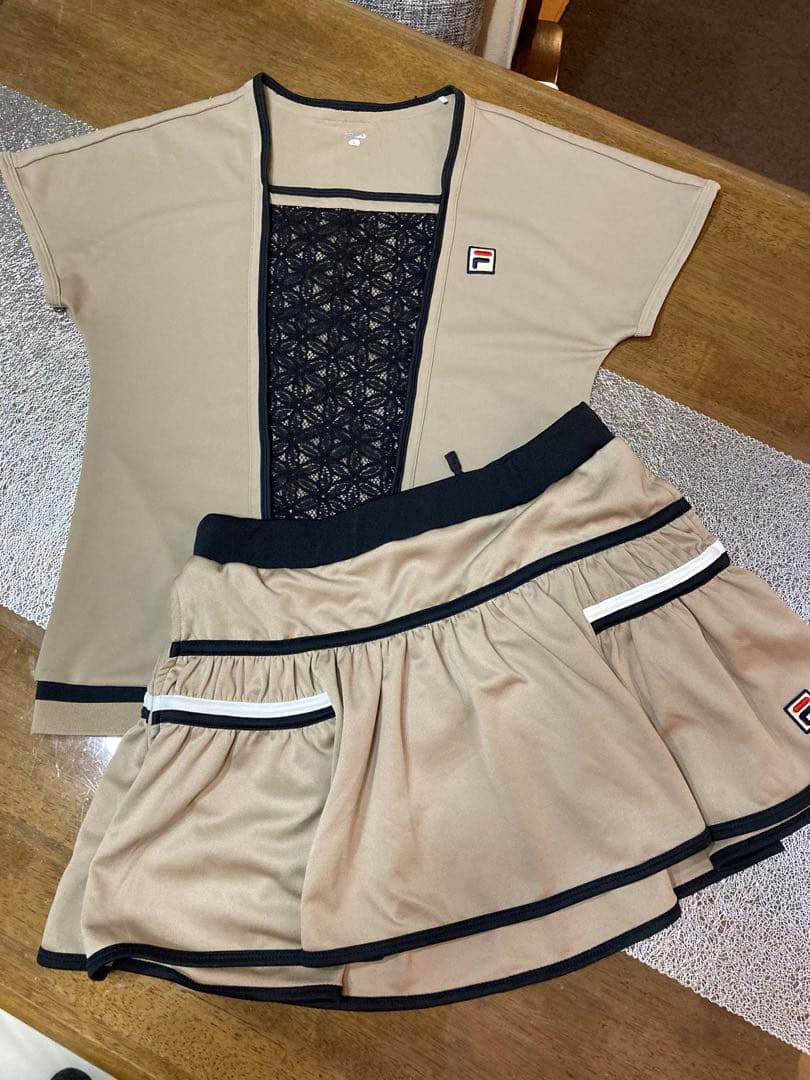FILA テニスウェア ベージュセット Lサイズ