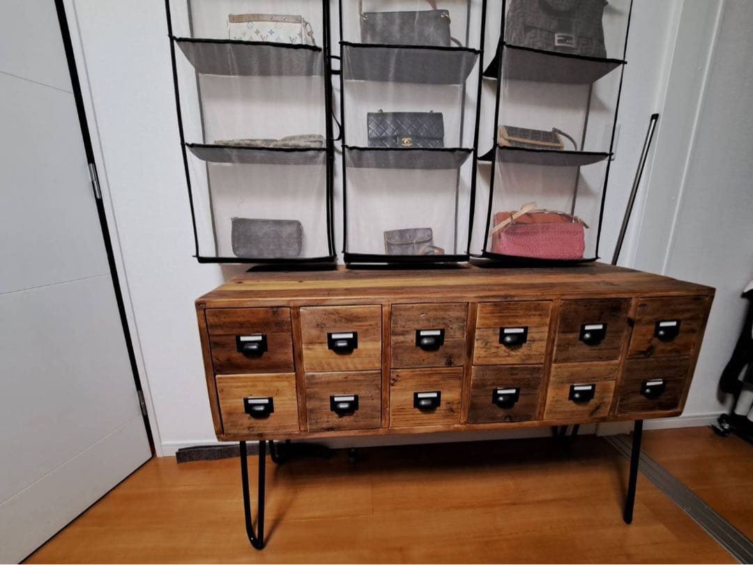 木製12引き出しの収納家具