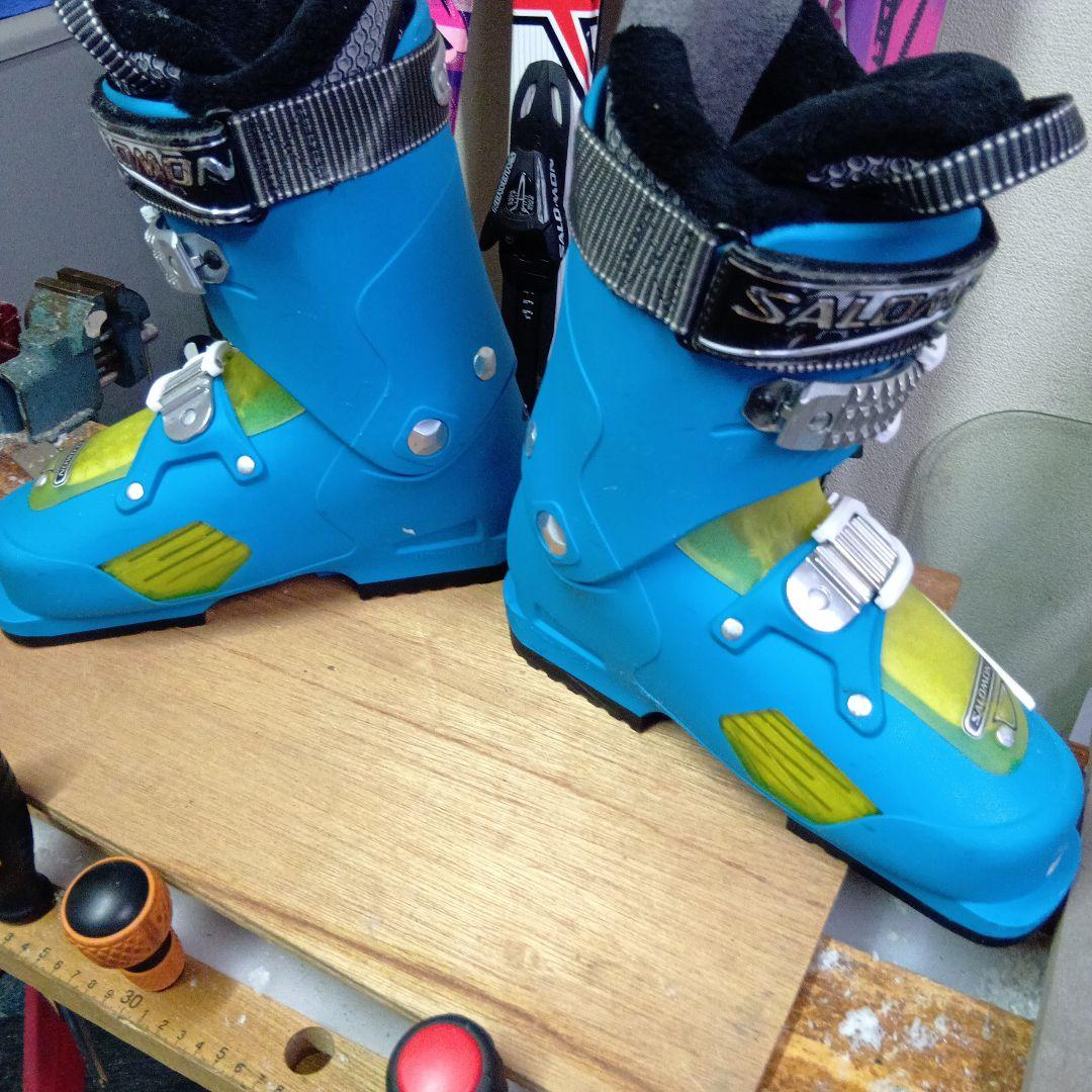 サロモン…メンテナス済 フリースタイル141cm スキー板とスキー靴セット