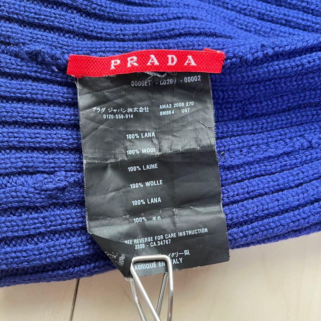 PRADA SPORTSプラダスポーツ ニットキャップ ニット帽 ウール　青