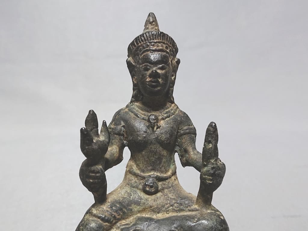 コレクター収集品　古銅　15世期.クメール王朝期　亀乗.シバ神像