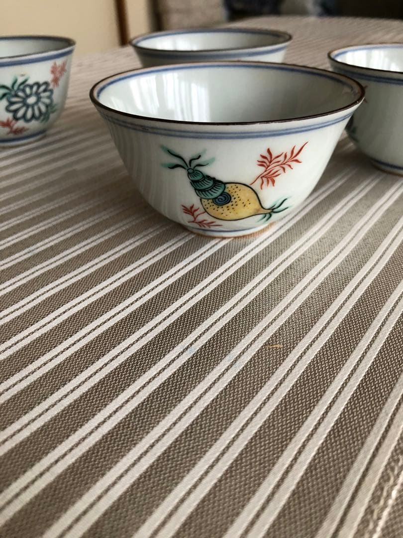 中国　古美術 茶盃 大明成化年製 茶碗 煎茶道具　4客セット　骨董