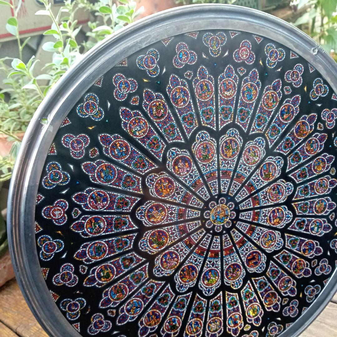 大判ノートルダム大聖堂(パリ)ステンドグラス 北のバラ窓 グラスマスターズr73