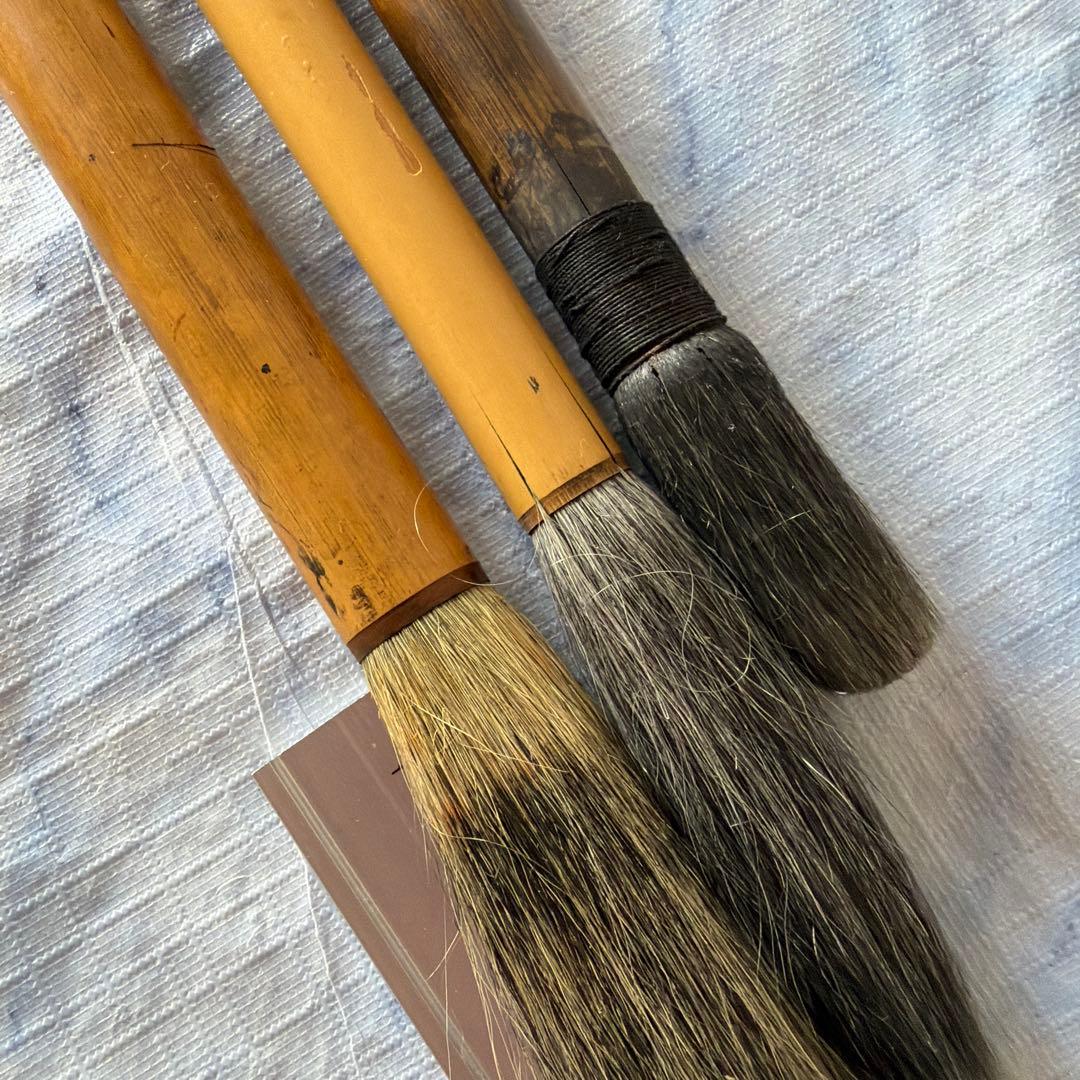 唐筆　古筆　アンティーク　中国　李鼎和　上海工藝　羊毛　竹
