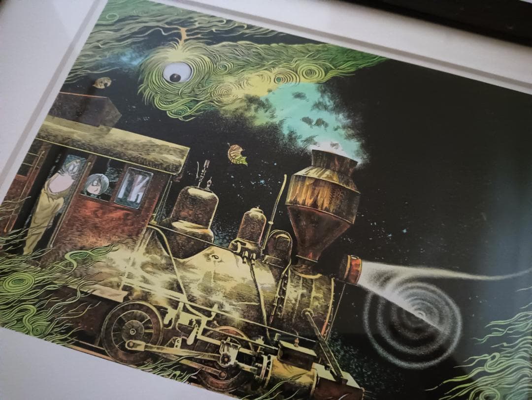 【希少品】【美品】水木しげる 「幽霊電車」　版画