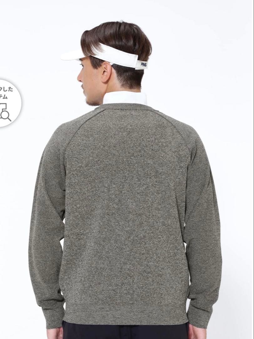 新品タグ付き　PING ピン ロゴパイルジャガードクルーネックニット LL