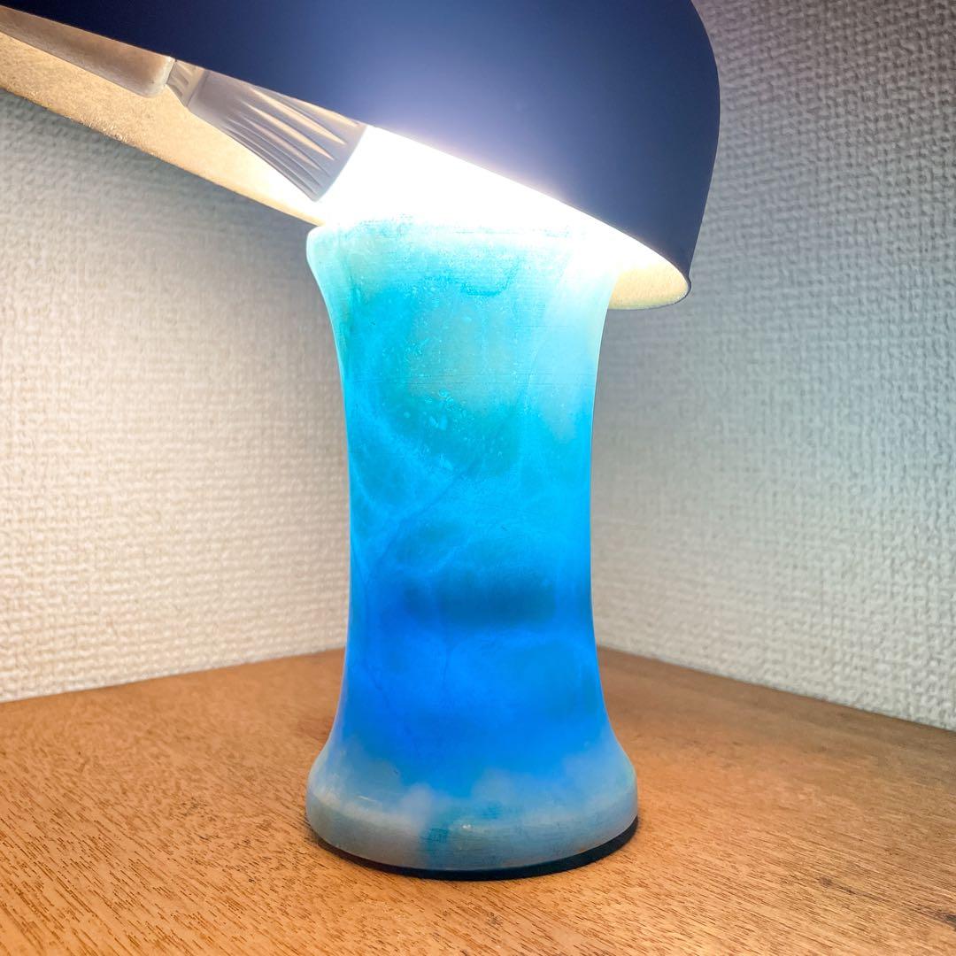 【19世紀後半】スペイン製アルバスター 容器 青染 半透明