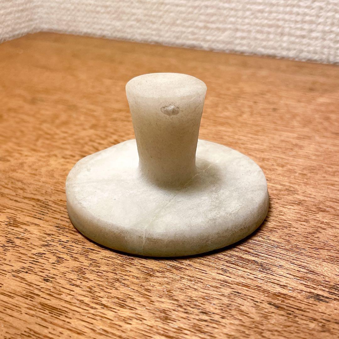 【19世紀後半】スペイン製アルバスター 容器 青染 半透明