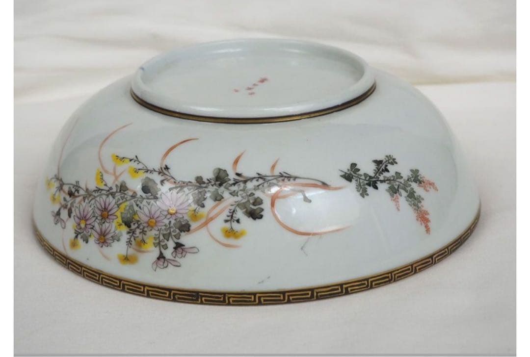 送料無料明治時代　九谷焼の名工『笹田友山』製 　鉢 径18ｃｍ　本物保証　茶道具