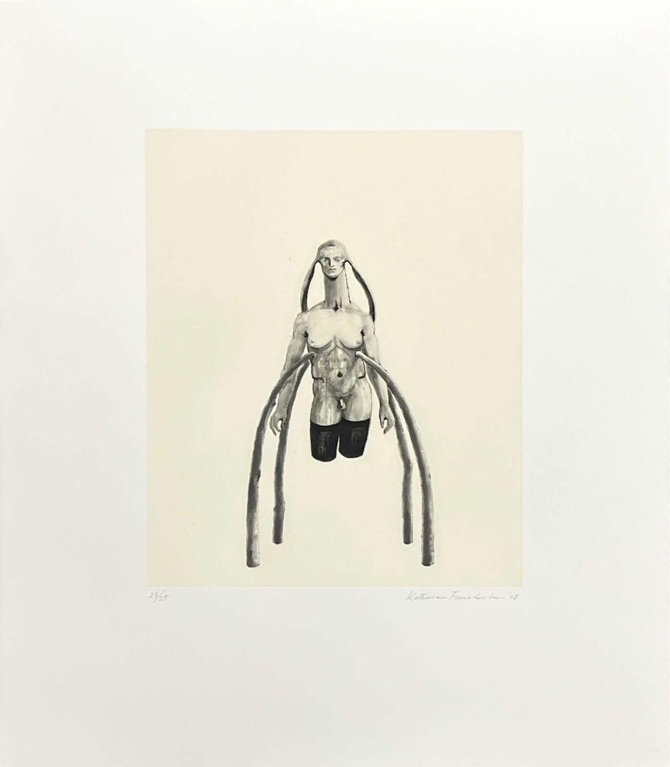 舟越桂 森に浮くスフィンクス 2008年 銅版画 直筆サイン