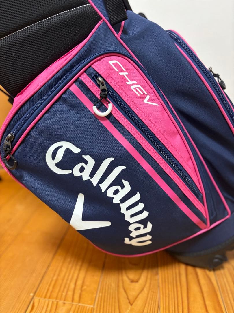 Callaway 軽量スタンド付キャディバッグ ネイビー/ピンク　美品