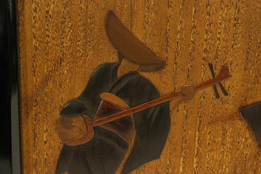 越中井波彫刻 渓久平 作「踊り」額(A708)