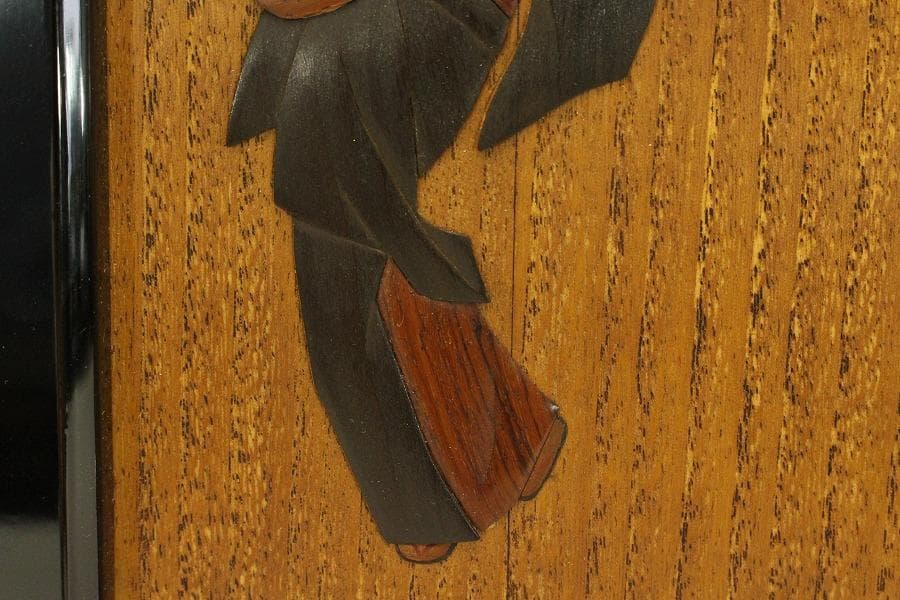 越中井波彫刻 渓久平 作「踊り」額(A708)