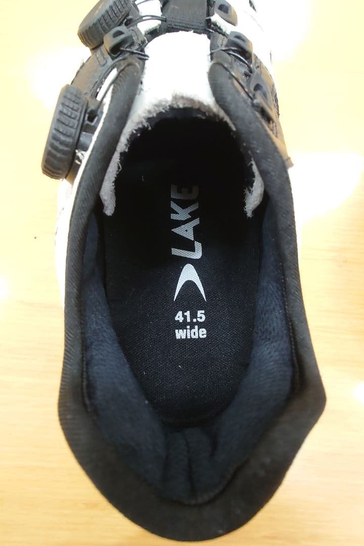 着用1回☆レイク CX242 サイクリングシューズ 26cm 白×黒 LAKE