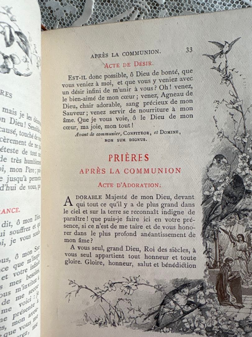 アンティーク祈祷書 MISSel 革装丁 金箔装飾 挿絵多数 ミサ典 古書