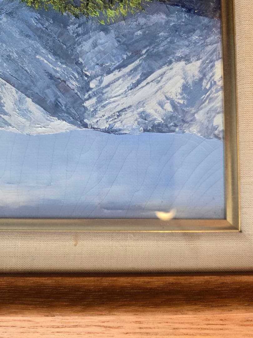 H. Osgood　小川久雄　 油彩画 山と川の風景