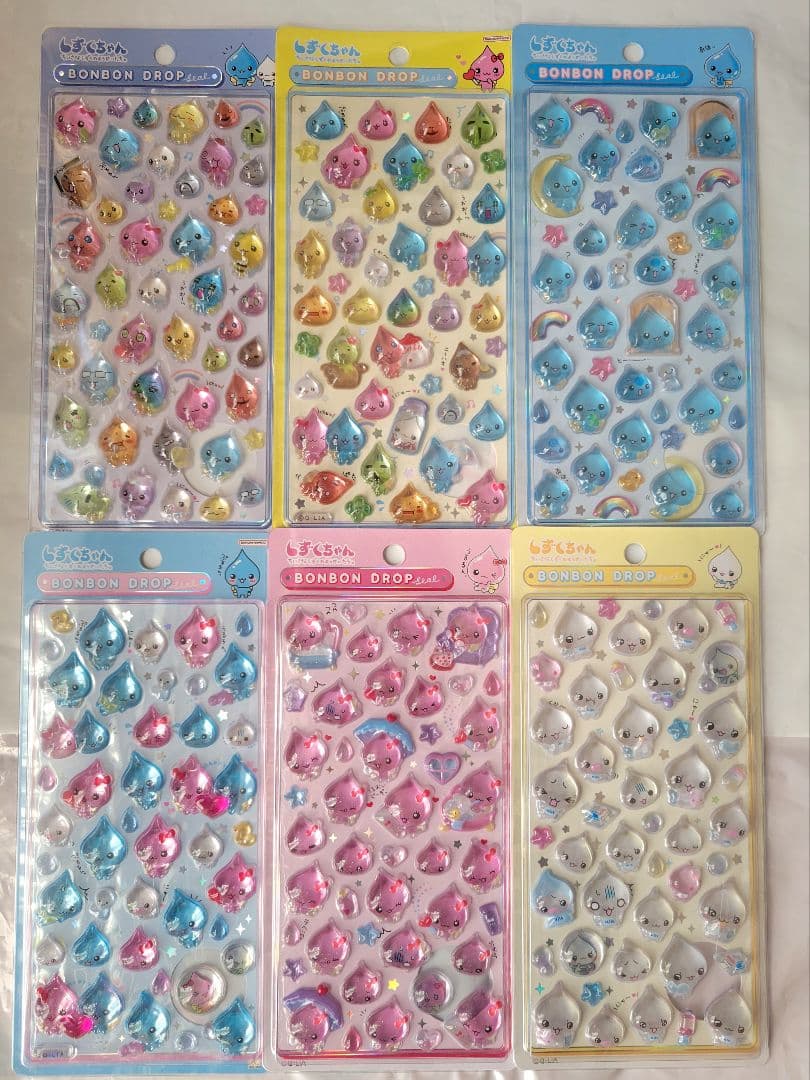 正規品 しずくちゃん ボンボンドロップシール 大 6枚セット