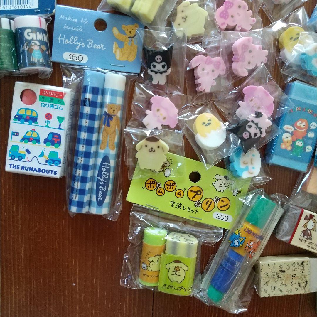 サンリオ　キャラいろいろ　消しゴム100個以上/字消し：レトロキャラ多数