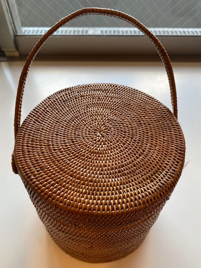 バスケット 野点 蔓製アダ 茶櫃 内巾着 茶道　茶籠　京都やました清昌堂