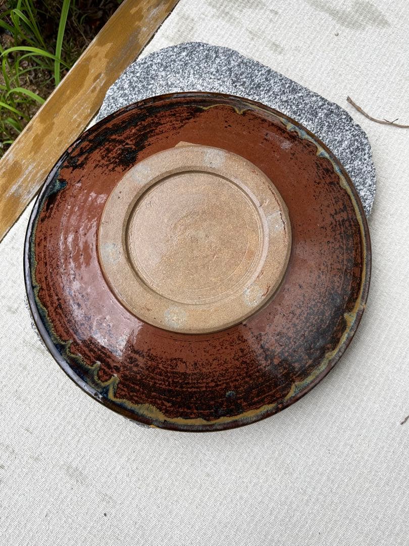 昭和のCMで有名　日本酒の黄桜　かっぱの絵　晋山窯ヤマツ　飾り大皿　アンティーク