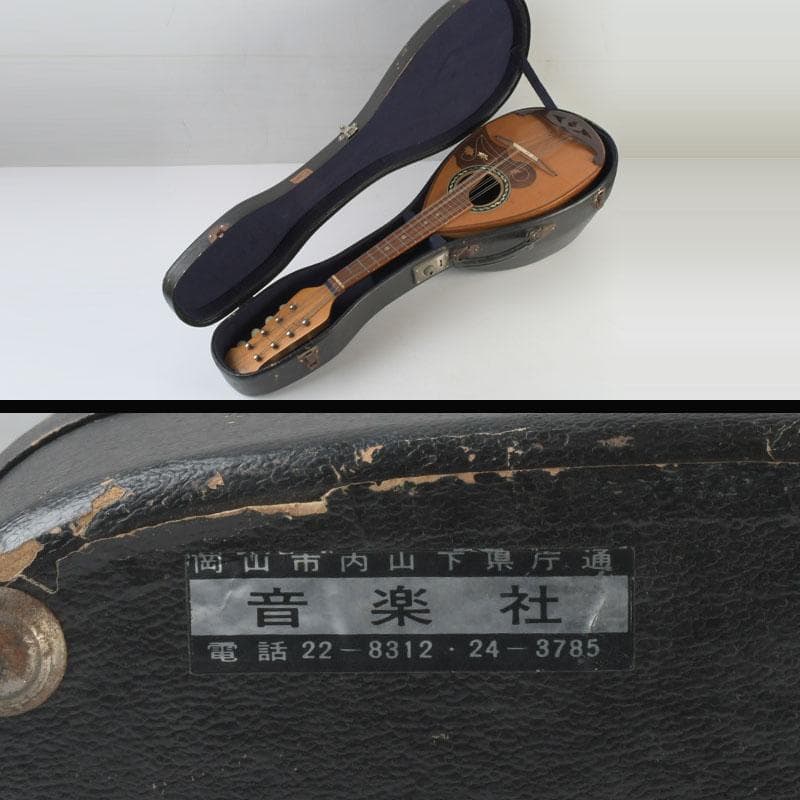 国島マンドリン　NO.103　鼈甲製ピック・弦・ハードケース付　V　9858A