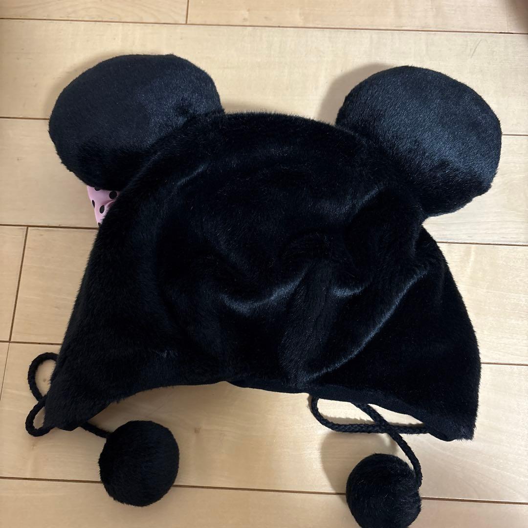 ディズニーミニーファンキャップブラックピンク