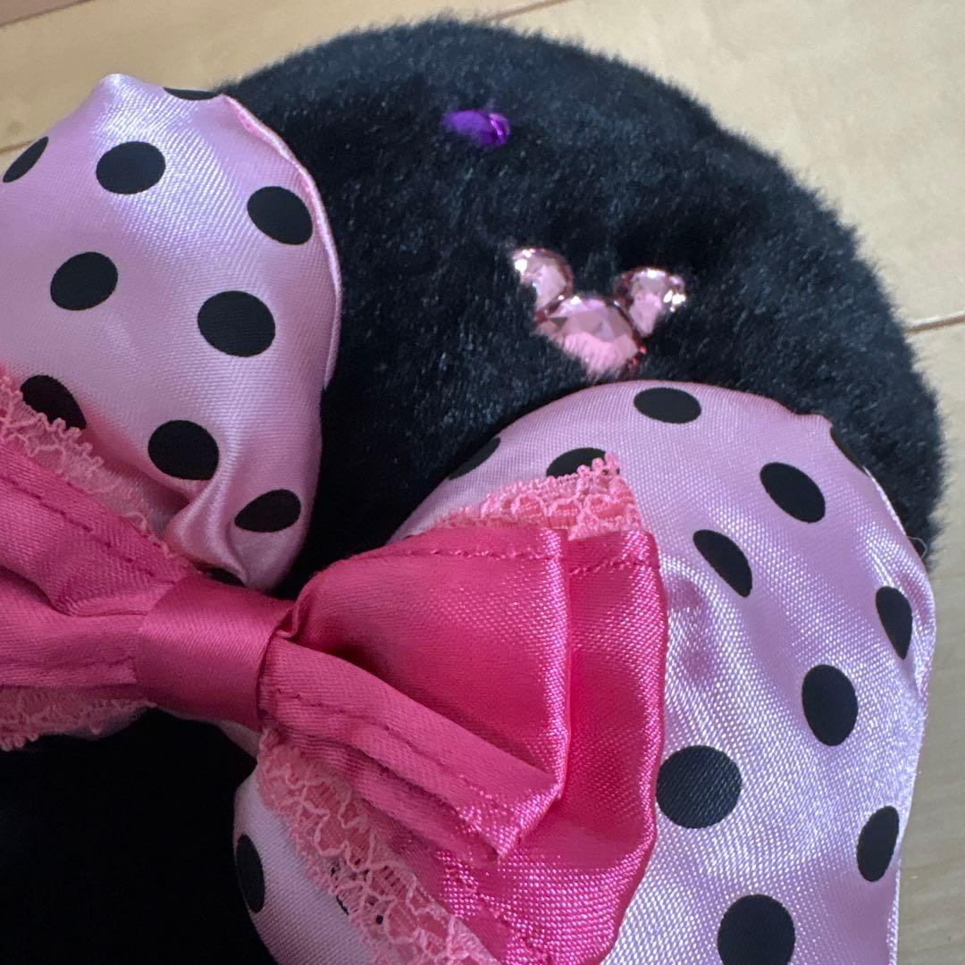 ディズニーミニーファンキャップブラックピンク