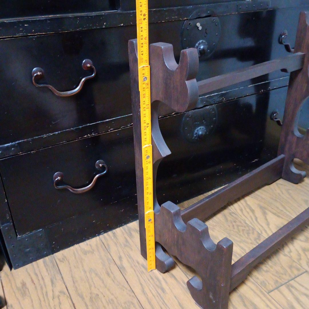 ギブソン　刀掛け台　5本掛け　無垢材　刀台　日本刀　武具