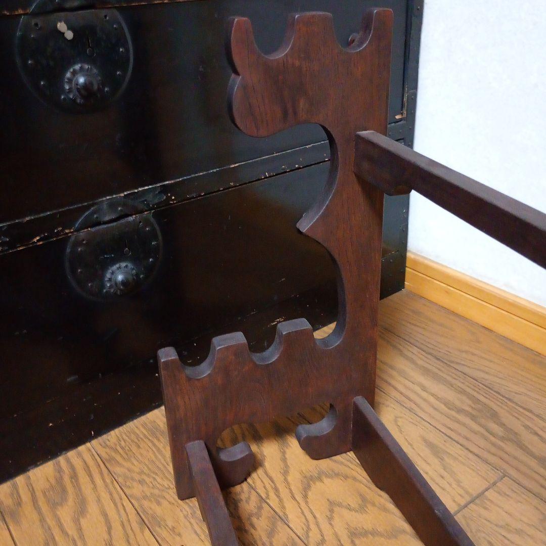 ギブソン　刀掛け台　5本掛け　無垢材　刀台　日本刀　武具