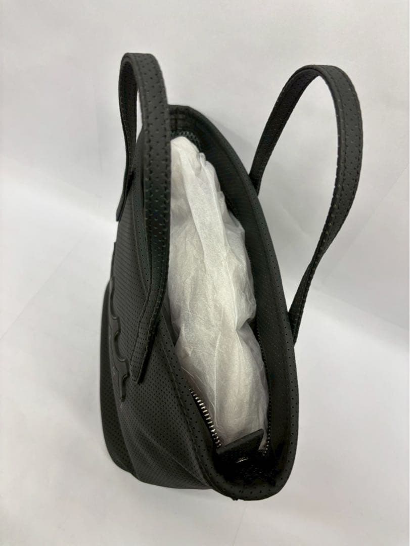 Muta MARINE パンチングエシカル合皮 ミニトートバッグ ブラック