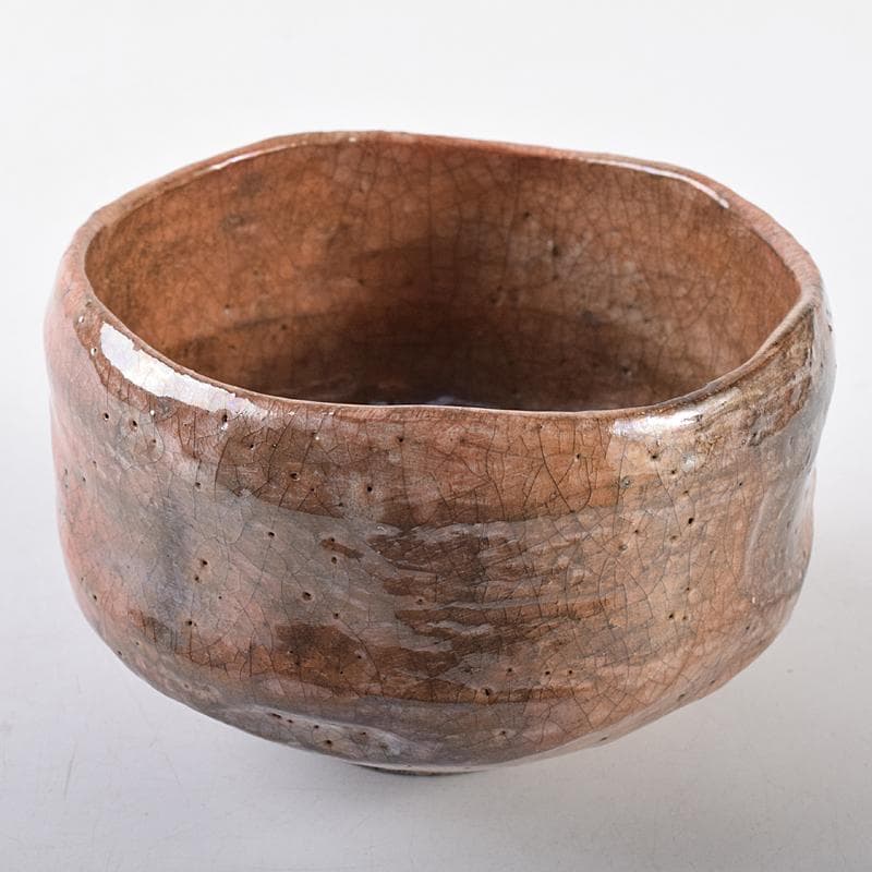 茶道具　楽吉左衛門　赤楽茶碗　共箱　D　R8674