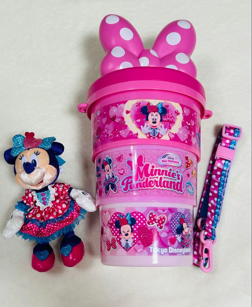 ディズニー パルパルーザ ミニーぬいぐるみバッジ ポップコーンバケットセット