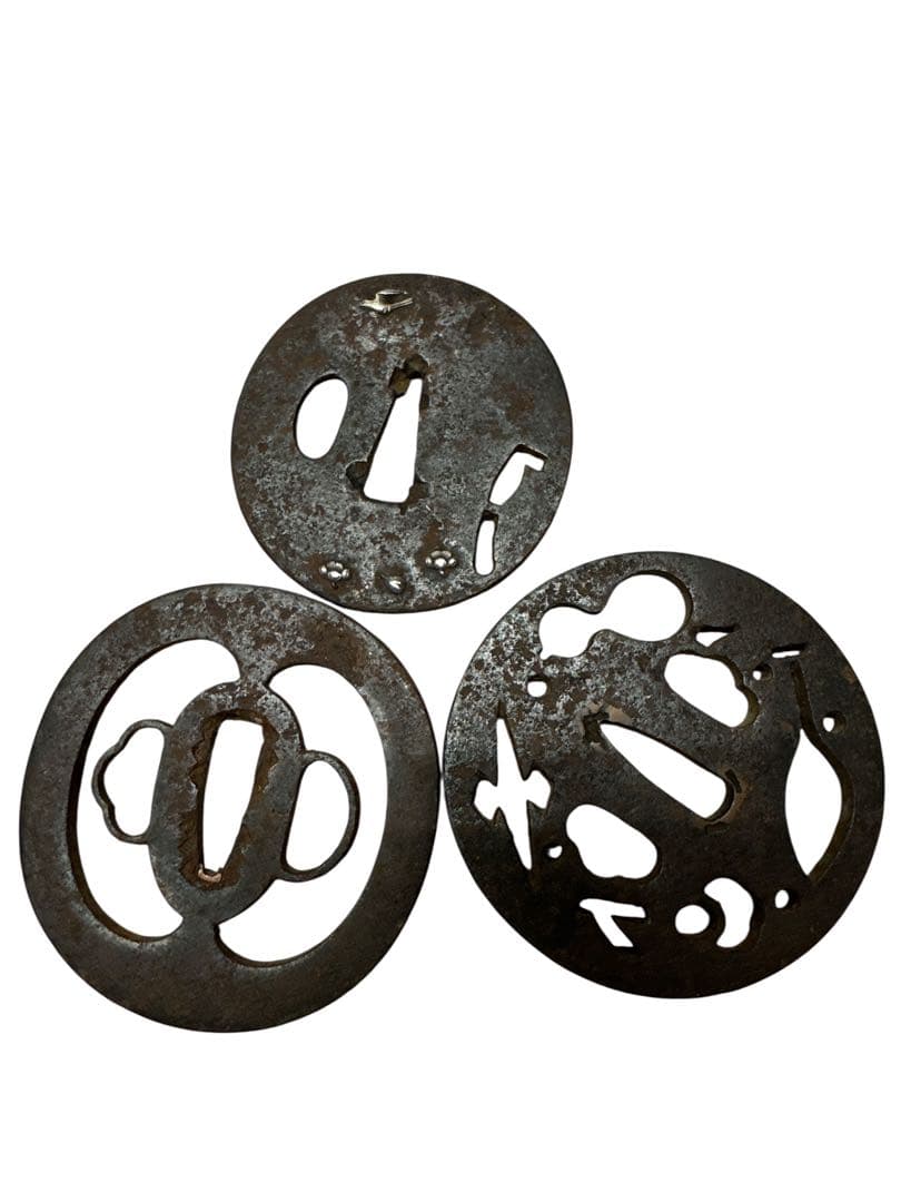 刀の鍔 武具 日本刀 刀装具　3つセット