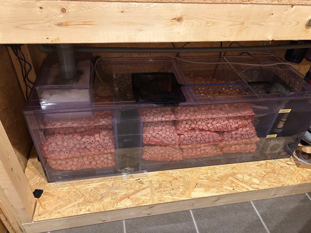 【大型オーバーフロー水槽一式】1800×600×600 黒アクリル・即立ち上げ可